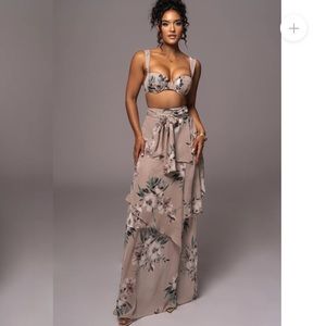 JLUX label Purple Floral Printed Love Two-Piece
